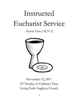 Liturgy for INSTRUCTED EUCHARIST