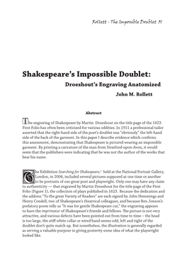 Shakespeare's Impossible Doublet