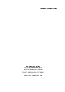 Registered Charity No. 1128859 the PAROCHIAL CHURCH COUNCIL of the ECCLESIASTICAL PARISH of ECCLESALL SHEFFIELD REPORTS and FINA