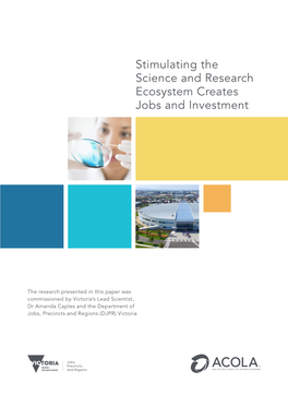 Stimulating the Science and Research Ecosystem Creates Jobs and Investment