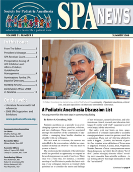 A Pediatric Anesthesia Discussion List Exhibitors an Argument for the Next Step in Community Dialog