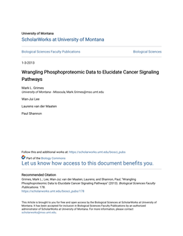 Wrangling Phosphoproteomic Data to Elucidate Cancer Signaling Pathways