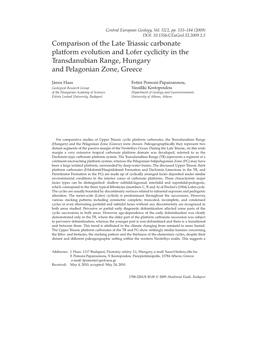 Comparison of the Late Triassic Carbonate Platform Evolution and Lofer Cyclicity in the Transdanubian Range, Hungary and Pelagonian Zone, Greece