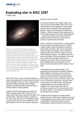 Exploding Star in NGC 2397 31 March 2008