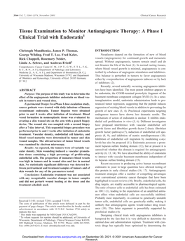 Tissue Examination to Monitor Antiangiogenic Therapy: a Phase I Clinical Trial with Endostatin1