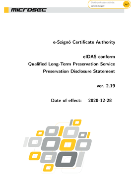 E-Szignó Certificate Authority Eidas Conform Qualified Long-Term