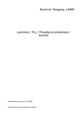 Lammers, Th.J. (Theodorus Johannes) / Archief