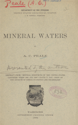 Mineral Waters