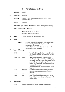 1. Parish: Long Melford