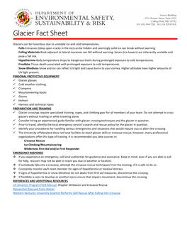 Glacier Fact Sheet