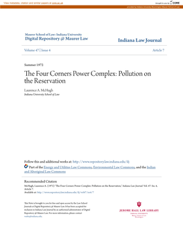 The Four Corners Power Complex: Pollution on the Reservation