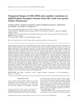 Temporal Frames of 45S Rdna Site-Number Variation in Diploid Plant