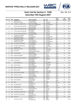 List for Section 3 - TC8E Doc