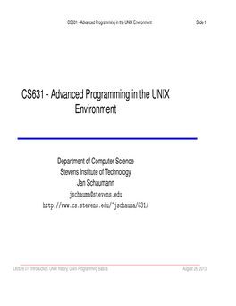 CS631-Advancedprogrammingintheunixenvironment Slide1