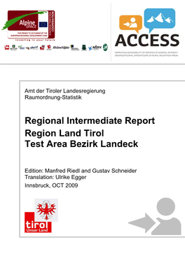 Regional Intermediate Report Region Land Tirol Test Area Bezirk Landeck