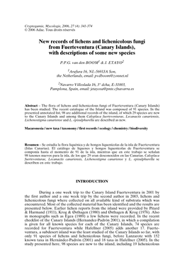 New Records of Lichens and Lichenicolous Fungi from Fuerteventura (Canary Islands), with Descriptions of Some New Species