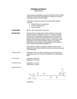 Paprika Extract (Tentative)