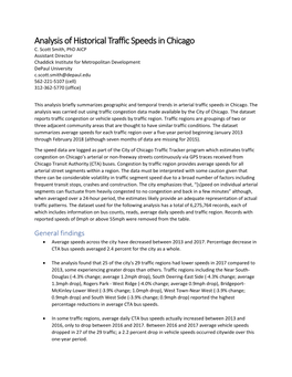 Analysis of Historical Traffic Speeds in Chicago C