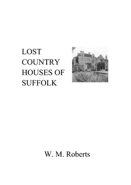 Lost Country Houses of Suffolk