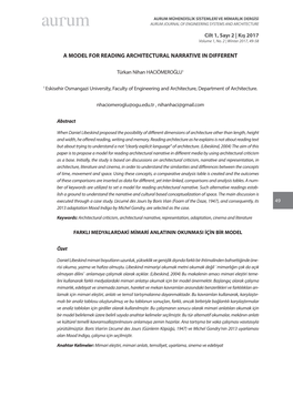 A Model for Reading Architectural Narrative in Different