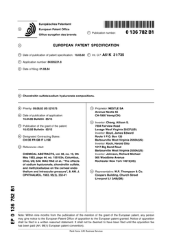 Chondroitin Sulfate/Sodium Hyaluronate Compositions