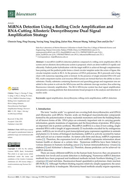 Mirna Detection Using a Rolling Circle Amplification and RNA