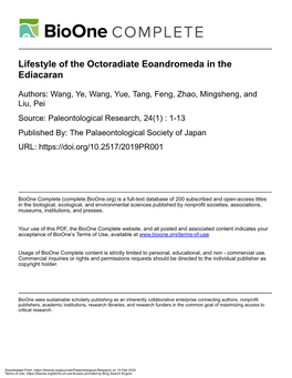 Lifestyle of the Octoradiate Eoandromeda in the Ediacaran