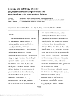 Geology and Petrology of Some Polymetamorphosed Amphibolites