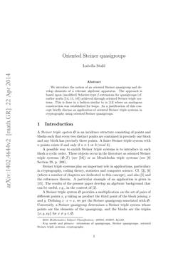 Oriented Steiner Quasigroups