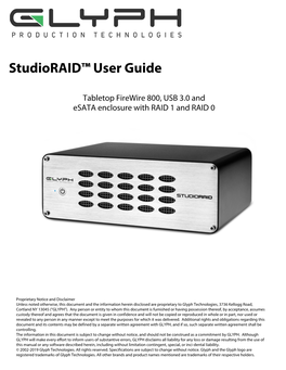 Studioraid™ User Guide