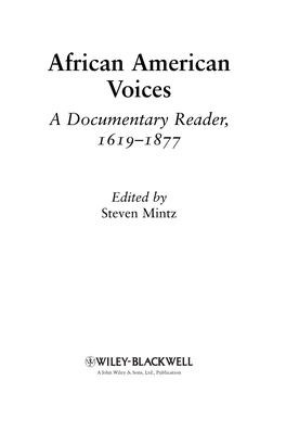 African American Voices 9781405182683 1 Pretoc Final Proof Page 33.12.2008 3:35Pm Compositor Name: Araju