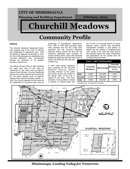 Churchill Meadows Community Profile