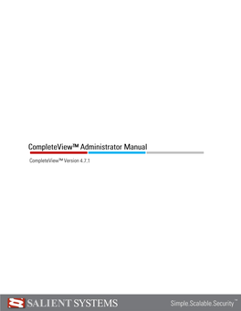 Completeview™ Administrators User Manual