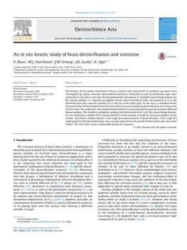 An in Situ Kinetic Study of Brass Dezincification and Corrosion