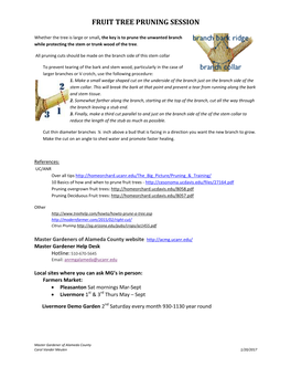 Fruit Tree Pruning Handout