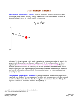 Mass Moment of Inertia