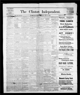 The Clinton Independent. I ;! Ad\Erti* ‘ Meuta at Statute Rates