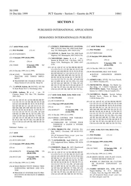 PCT Gazette, Weekly Issue No. 50, 1999