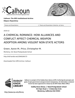 How Alliances and Conflict Affect Chemical Weapon Adoption Among Violent Non-State Actors