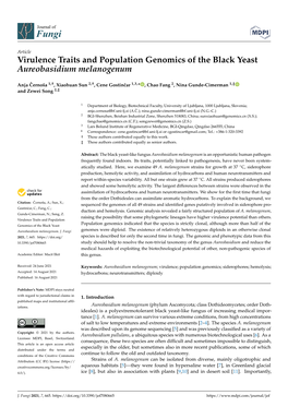 Virulence Traits and Population Genomics of the Black Yeast Aureobasidium Melanogenum