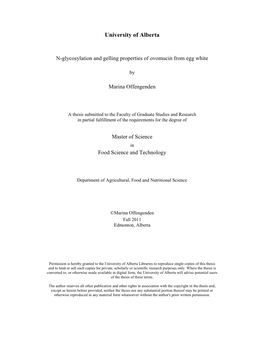 Erature and Shear Thinning Behaviour, Suggesting That Ovomucin Can Be Used As a Thickener and Stabilizer in Various Applications