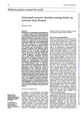 Medical Genetics Around the World Autosomal Recessive Disorders