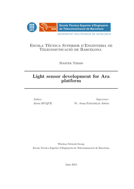 Light Sensor Development for Ara Platform