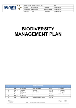 Biodiversity Management Plan AUR- Author N