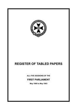 Register of Tabled Papers