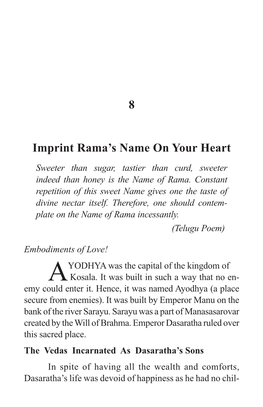 8 Imprint Rama's Name on Your Heart