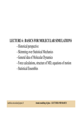 Molecular Dynamics Simulations