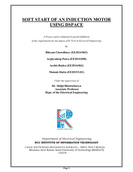 Soft Start of an Induction Motor Using Dspace