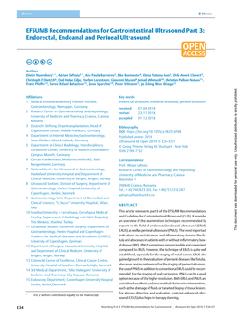 Endorectal, Endoanal and Perineal Ultrasound