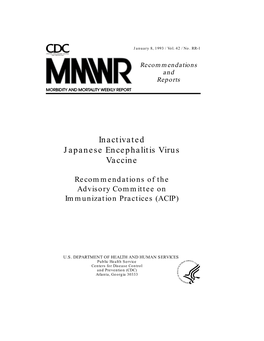 Inactivated Japanese Encephalitis Virus Vaccine